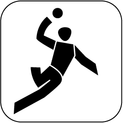 icon handball schwarz auf weiss 250px
